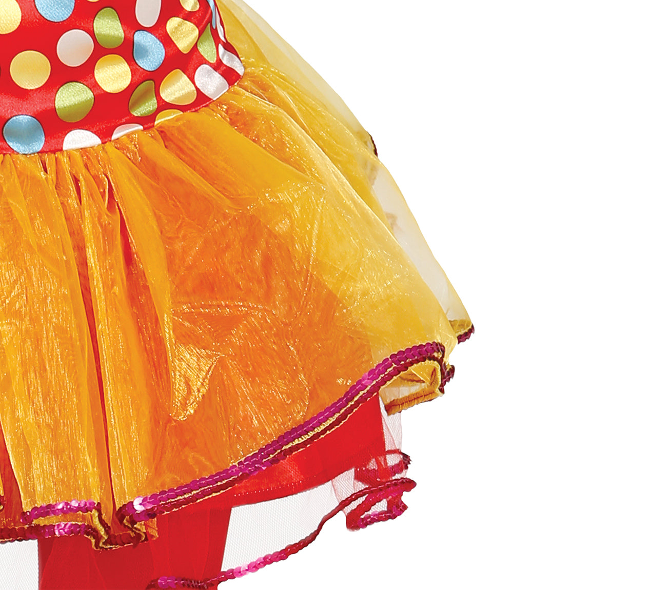 GP83395 – Clown Karnevalskostüm Buntes Kleid – Größe: 98/104 – Farbe: Rot
