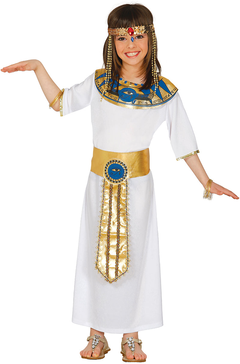 GP83382 – Ägyptische Königin Gewand Karneval – Größe: 98/104 – Farbe: Weiß