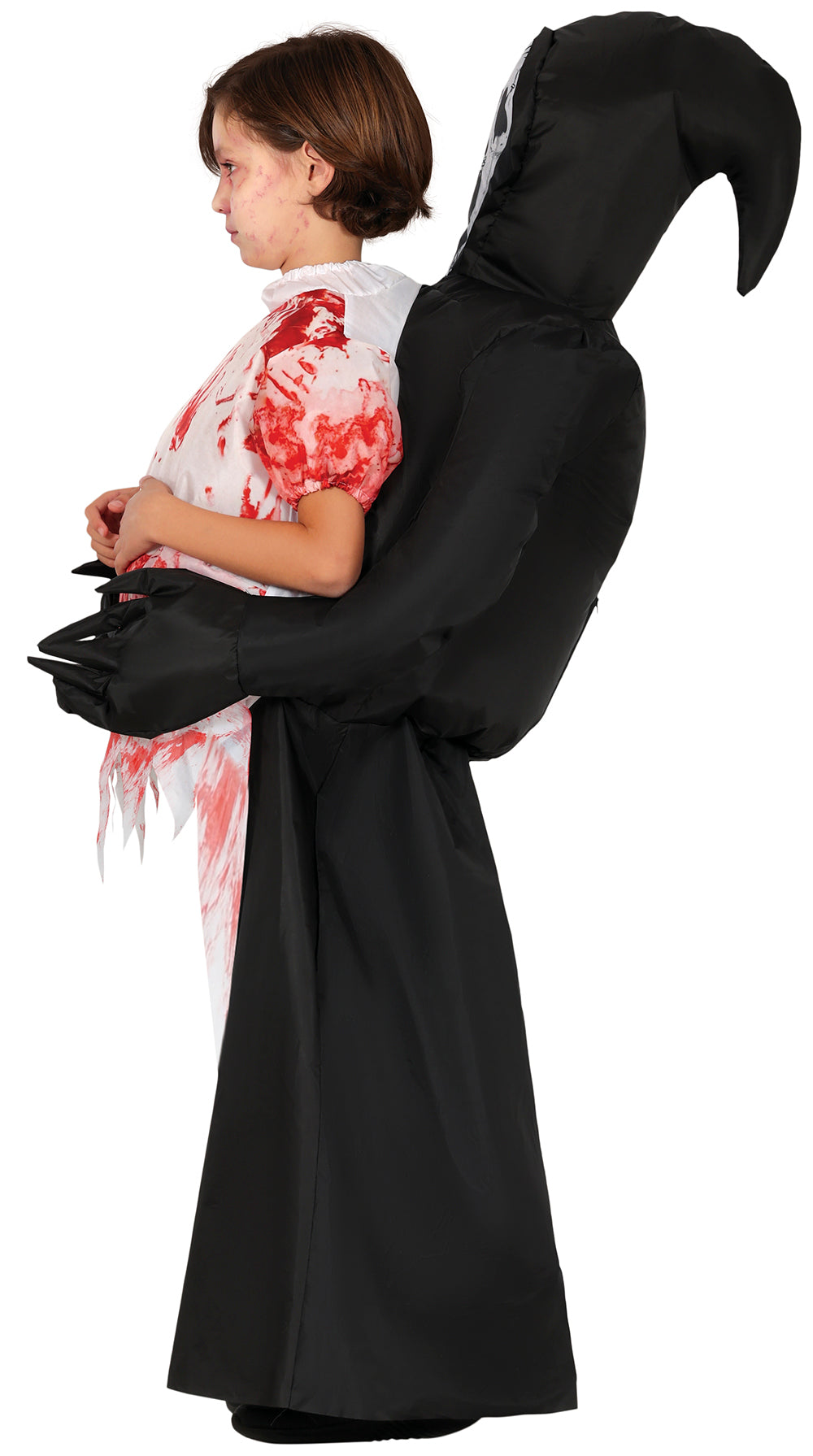 GP83405 – Halloween Geist Kostüm Umhang Blut – Größe: 128/134 – Farbe: Schwarz