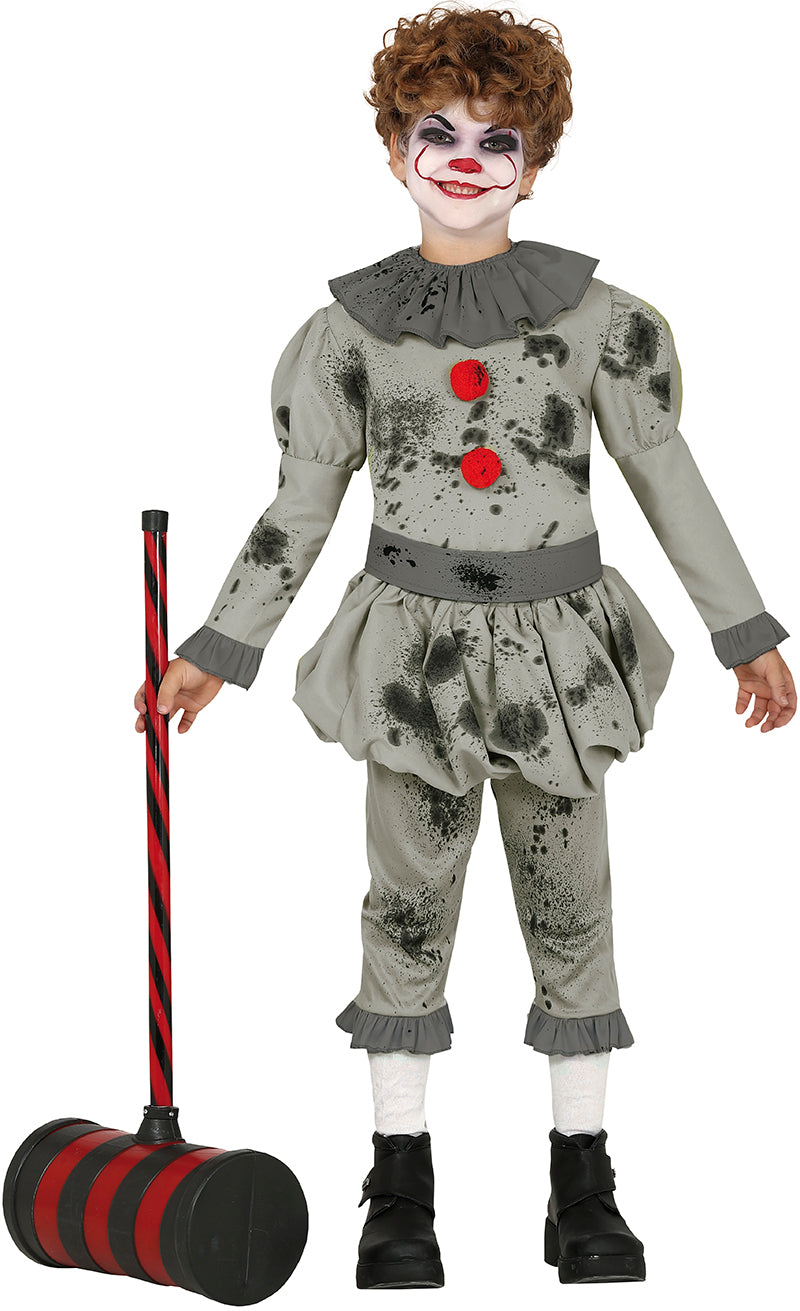 Horrorclown Kostüm für Jungen mit Halskrause