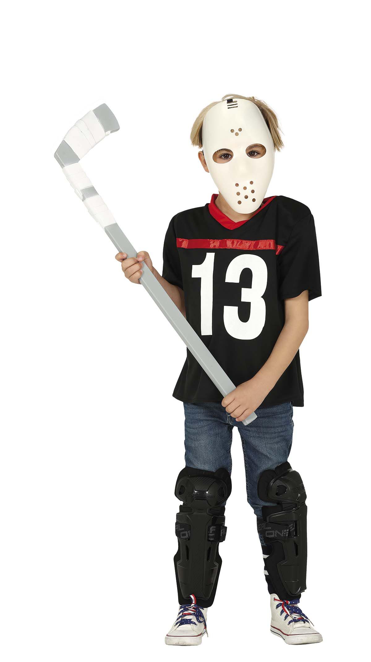 GP83446 – Halloween Hockey Maske Sport Outfit Kostüm – Größe: 110/116 – Farbe: Schwarz