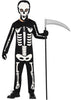 GP83449 – Skelett Halloween Kostüm Kapuzen Overall – Größe: 98/104, 110/116, 128/134, 140/146 – Farbe: Schwarz