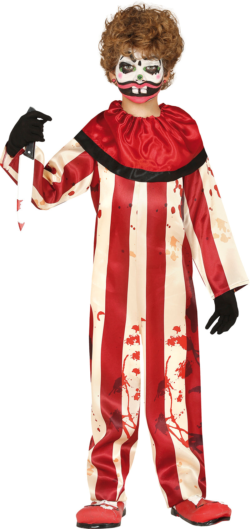 GP83460 – Clown Halloween Kostüm Für Kinder – Größe: 140/146 – Farbe: Rot