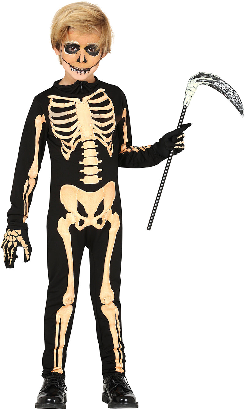 GP83493 – Skelett Halloween Anzug Gruselspaß – Größe: 128/134 – Farbe: Schwarz