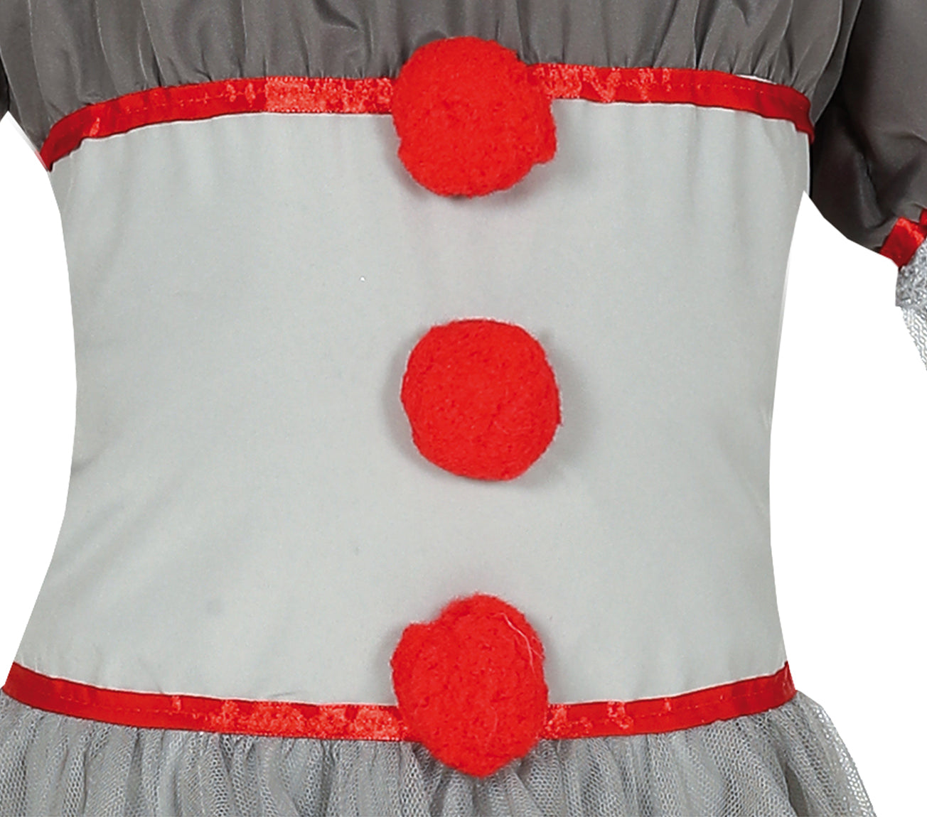 GP83508 – Clown Abenteuer Mini Kleid Kostüm – Größe: 110/116 – Farbe: Grau