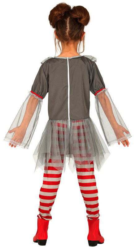 GP83508 – Clown Abenteuer Mini Kleid Kostüm – Größe: 140/146 – Farbe: Weiß