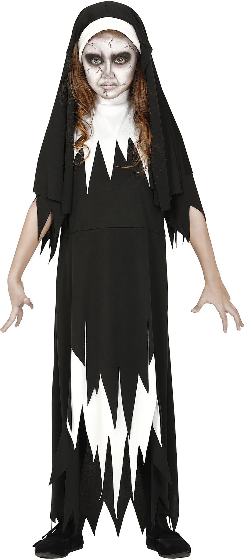 GP83515 – Halloween Mönchsgewand Mit Geheimnisvoller – Größe: 128/134 – Farbe: Schwarz