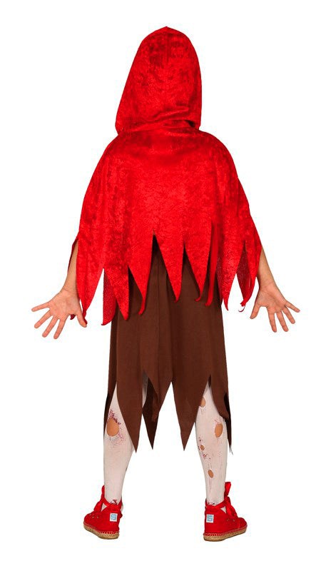 GP83518 – Zombie Märchen Rotkäppchen Kostüm Kinder – Größe: 128/134 – Farbe: Braun