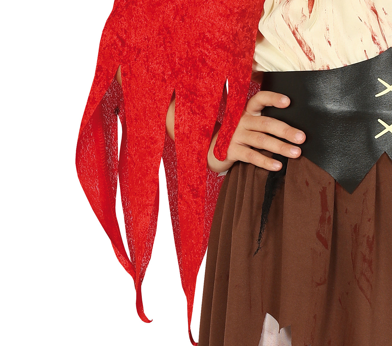 GP83518 – Zombie Märchen Rotkäppchen Kostüm Kinder – Größe: 128/134 – Farbe: Braun