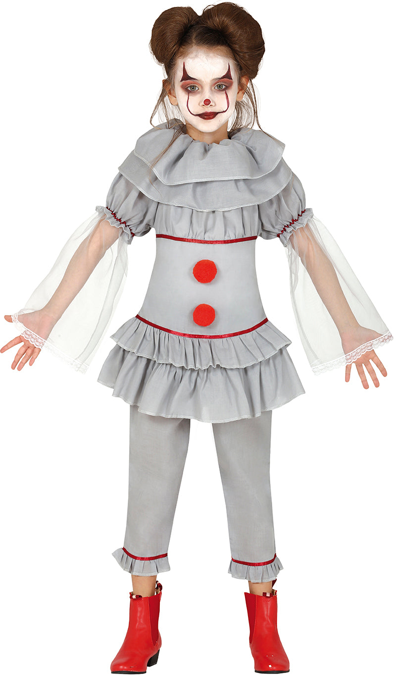 Horror Clown Kostüm für Mädchen mit Rüschen