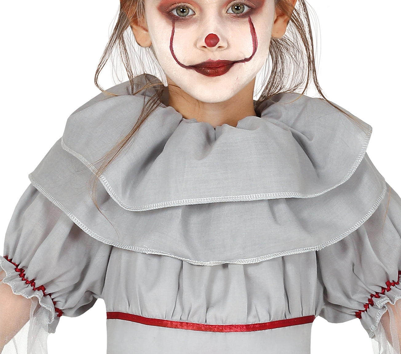 GP83521 – Clown Horror Halloween Kostüm Kinder – Größe: 110/116 – Farbe: Weiß