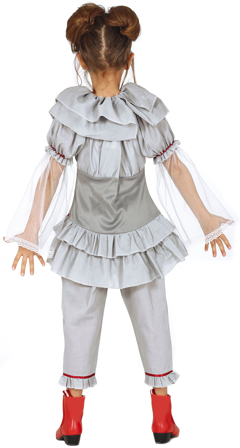 GP83521 – Clown Horror Halloween Kostüm Kinder – Größe: 140/146 – Farbe: Weiß