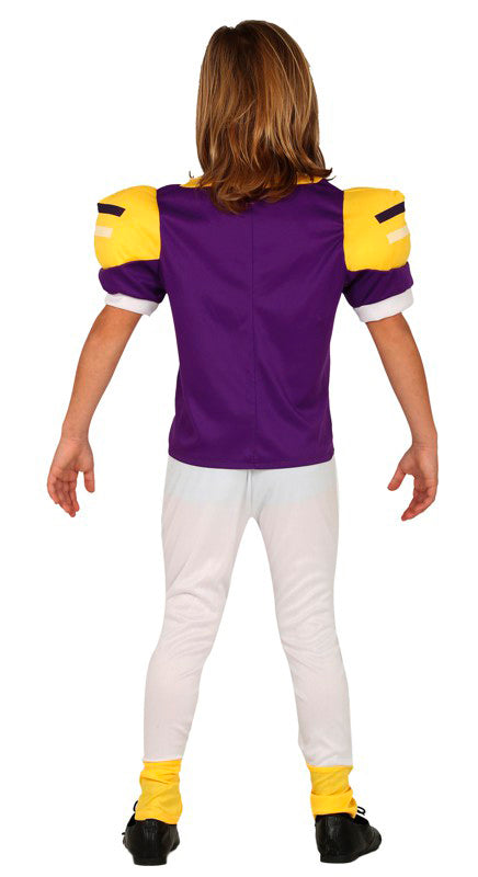 GP83573 – Sportlicher Footballheld Kostüm Karneval – Größe: 140/146 – Farbe: Lila