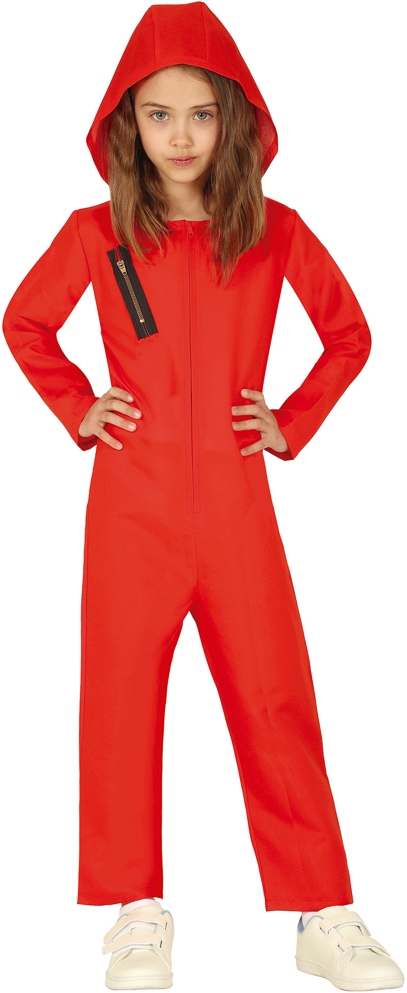 GP83703 – Dieb Abenteuer Kapuze Jumpsuit – Größe: 140/146 – Farbe: Rot
