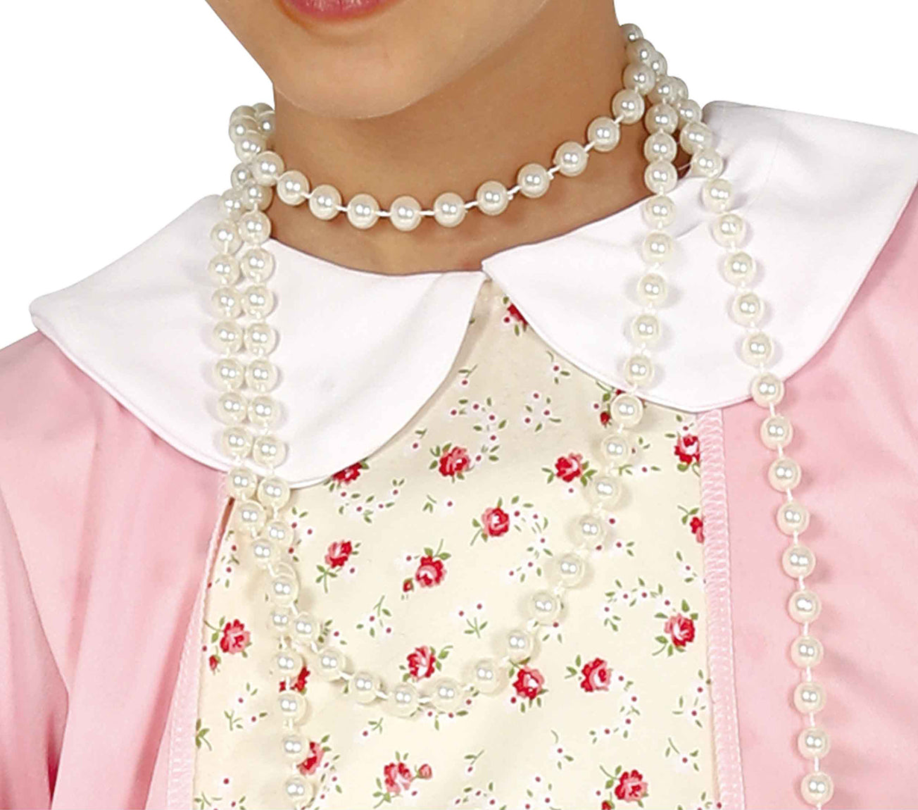 GP83728 – Großmutter Kostüm Blumen Haube Kinder – Größe: 128/134 – Farbe: Pink