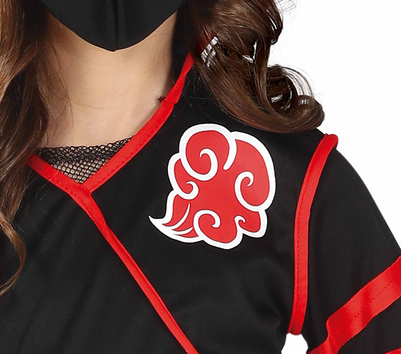 GP77458 – Ninja Kostüm Karneval Schwarz – Größe: 98/104 – Farbe: Rot