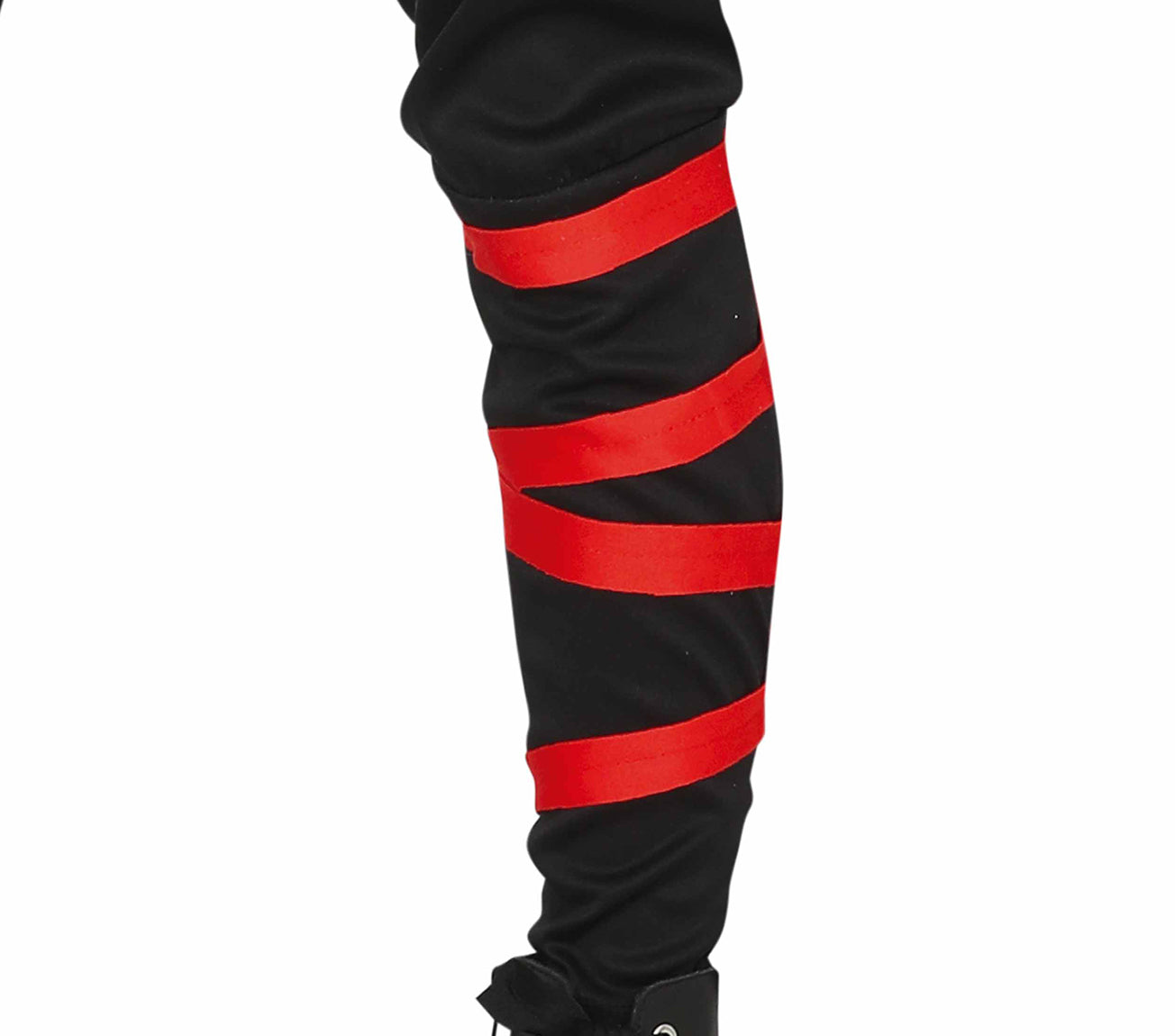 GP77458 – Ninja Kostüm Karneval Schwarz – Größe: 98/104 – Farbe: Rot