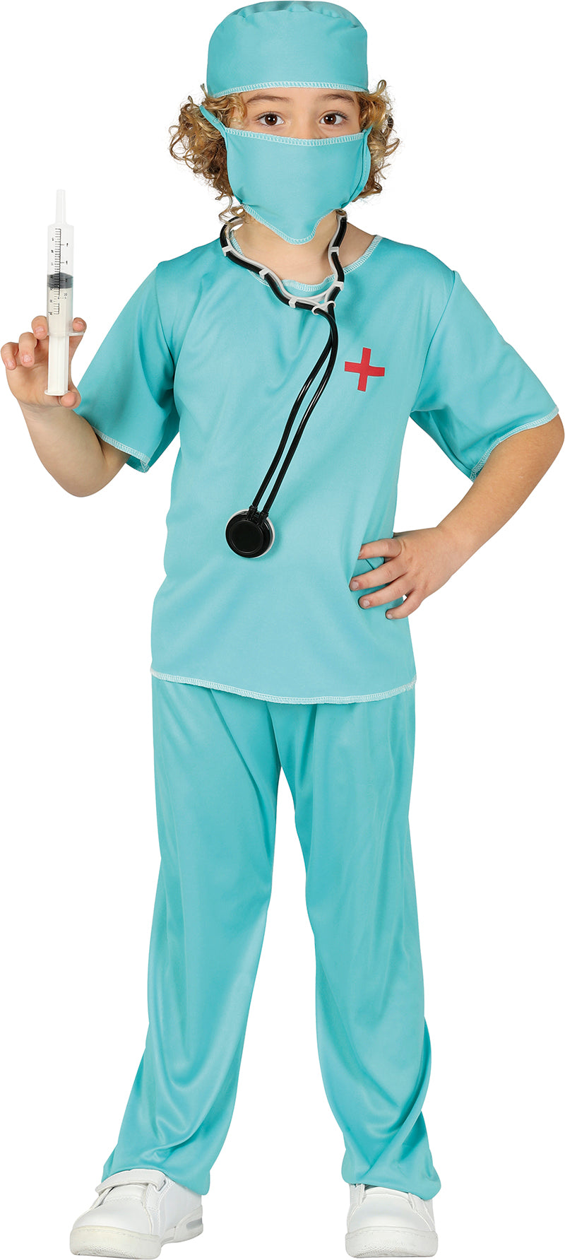 GP81193 – Ärzte Karnevalskostüm Kinder Chirurg – Größe: 98/104 – Farbe: Blau