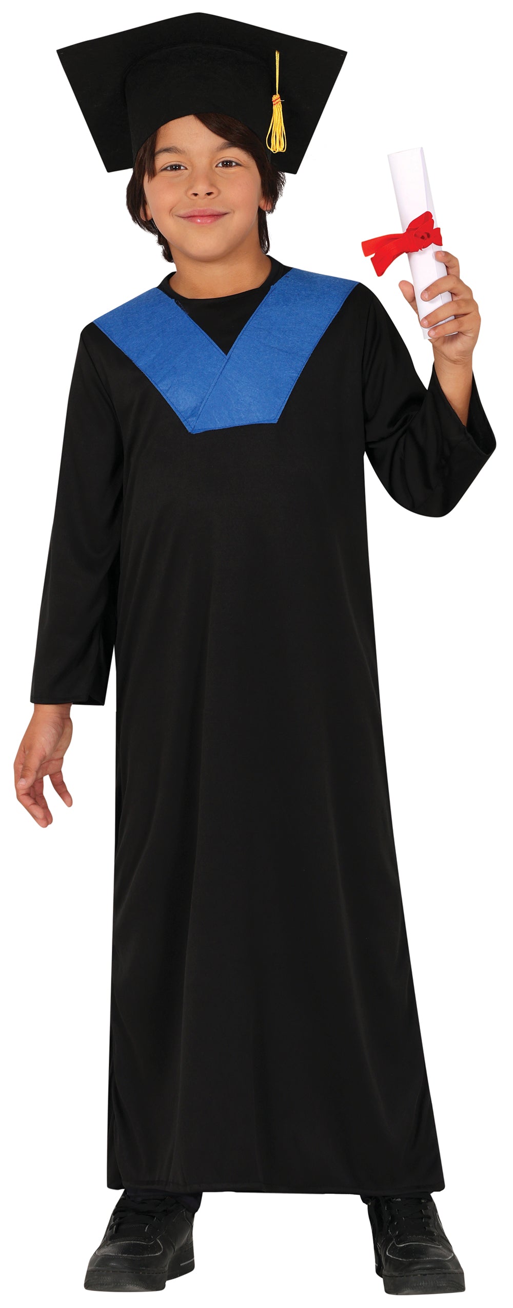 GP85613 – Absolvent Toga Doktorhut Abschluss – Größe: 140/146 – Farbe: Schwarz