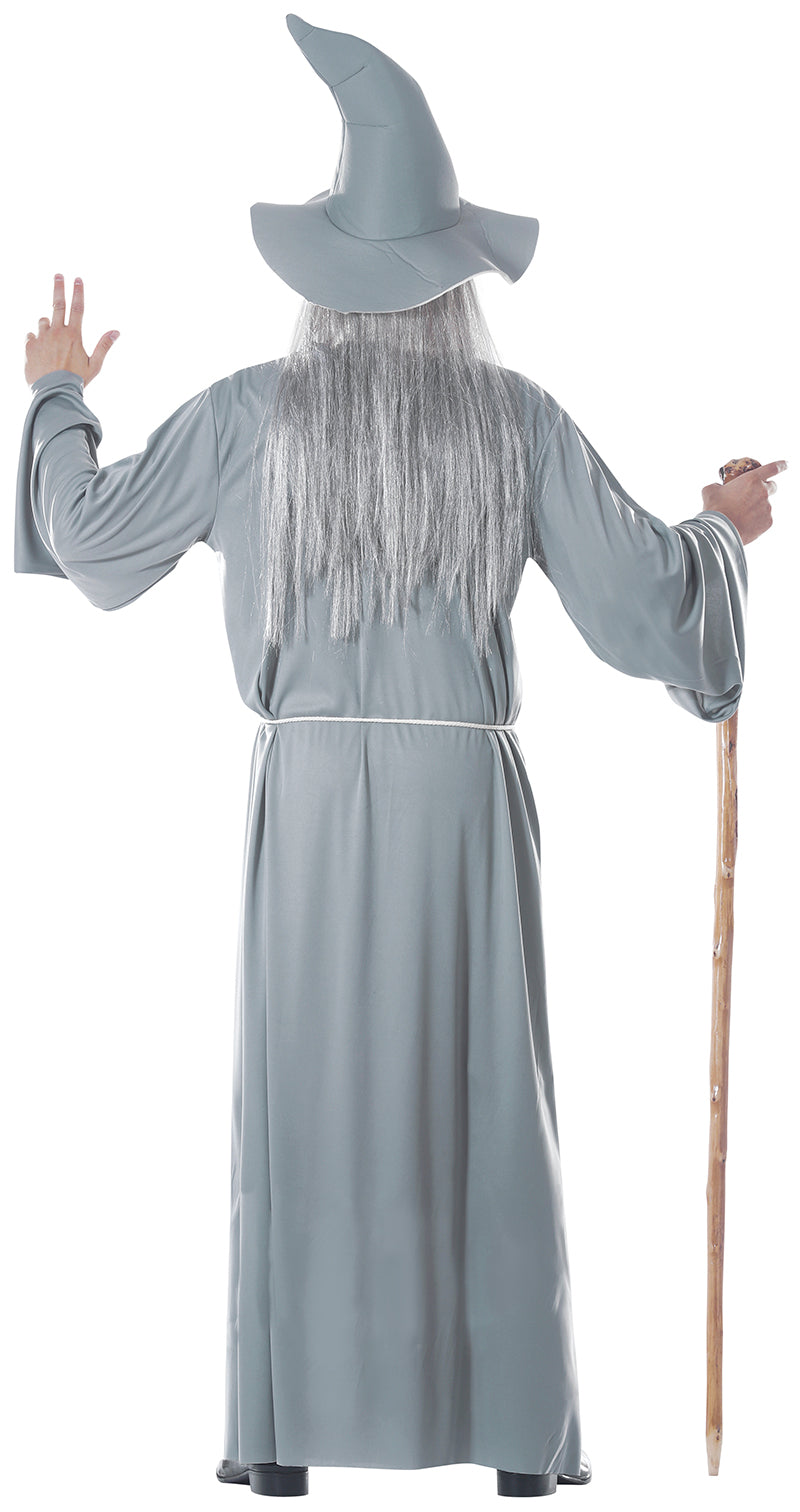 GP84466 – Zauberer Hexer Kostüm Halloween Mittelalter – Größe: 46 - 48 (S) – Farbe: Grau