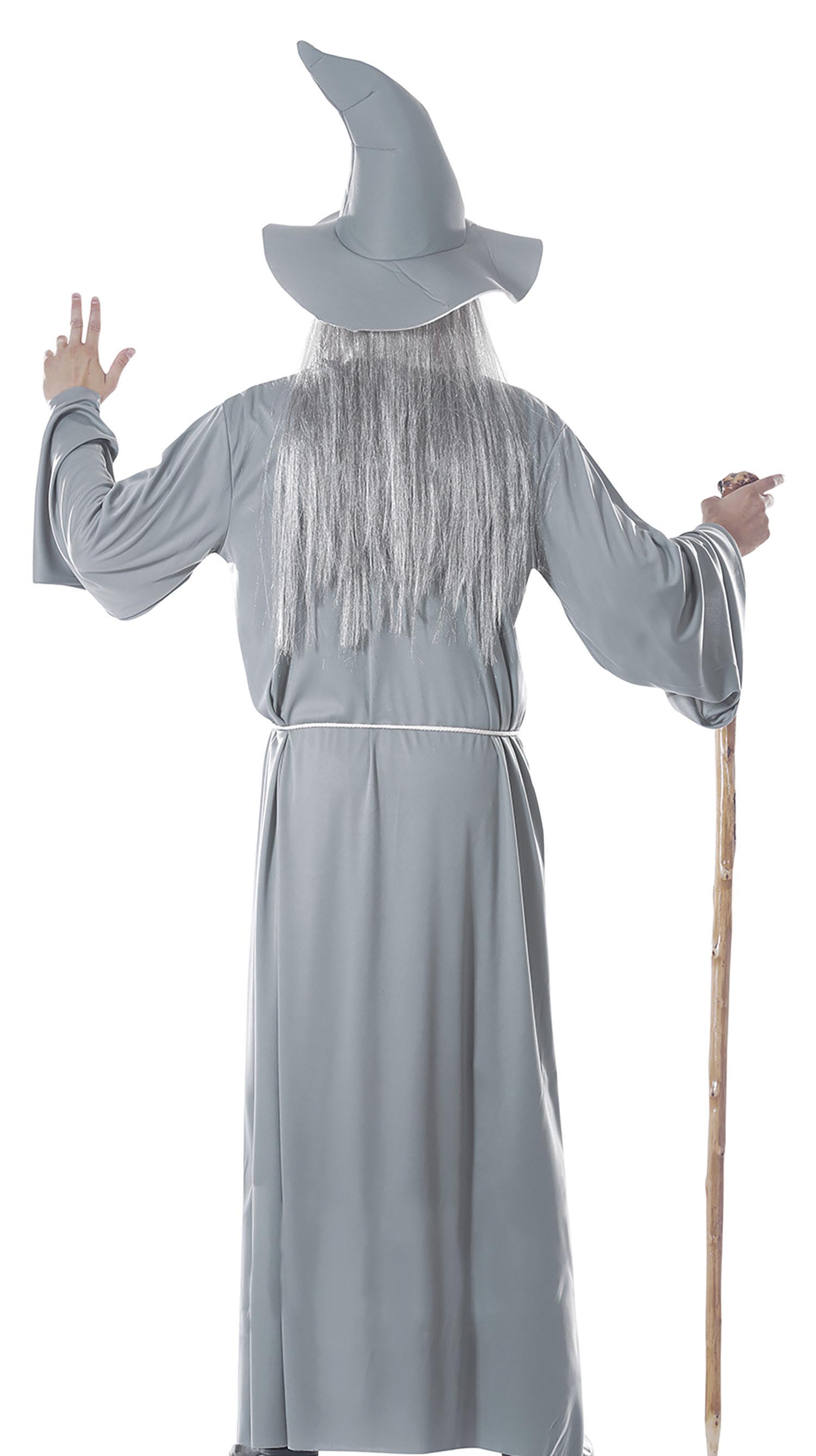 GP84466 – Zauberer Hexer Kostüm Halloween Mittelalter – Größe: 48 - 50 (M) – Farbe: Grau