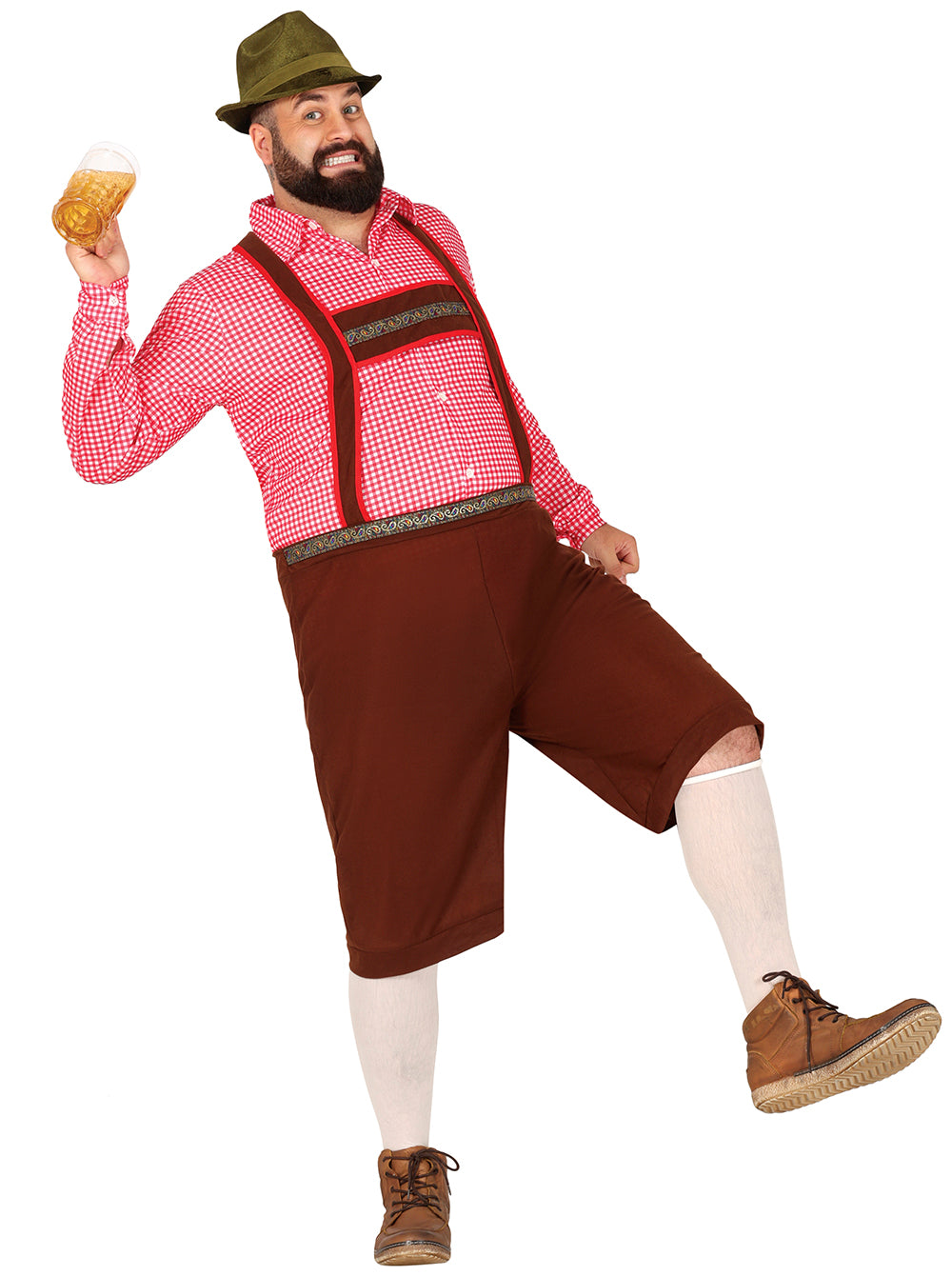 GP84610 – Oktoberfest Trachtenmode Bayerische Lebensfreude – Größe: 54 - 56 (XL) – Farbe: Rot