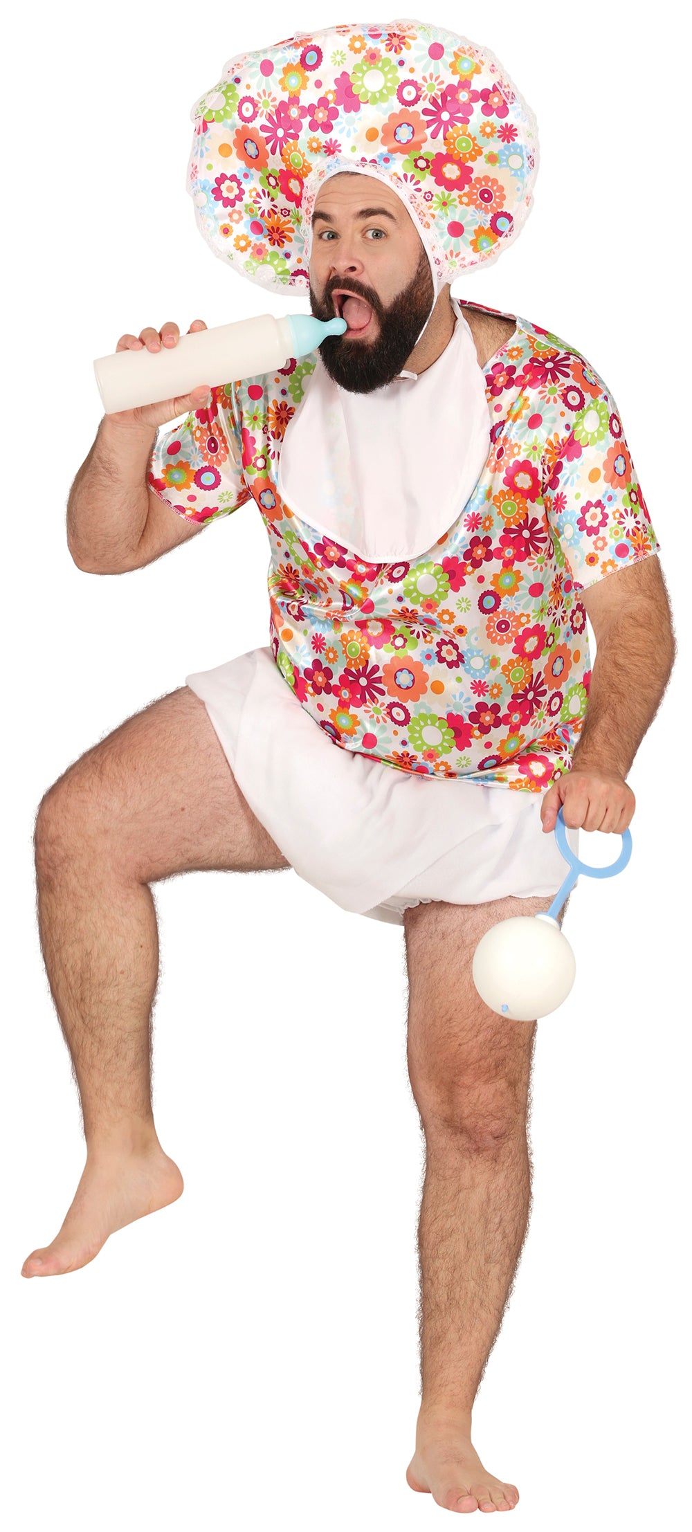 GP80210 – Junggesellenabschied Riesenbaby Outfit Humor – Größe: 54 - 56 (XL) – Farbe: Weiß