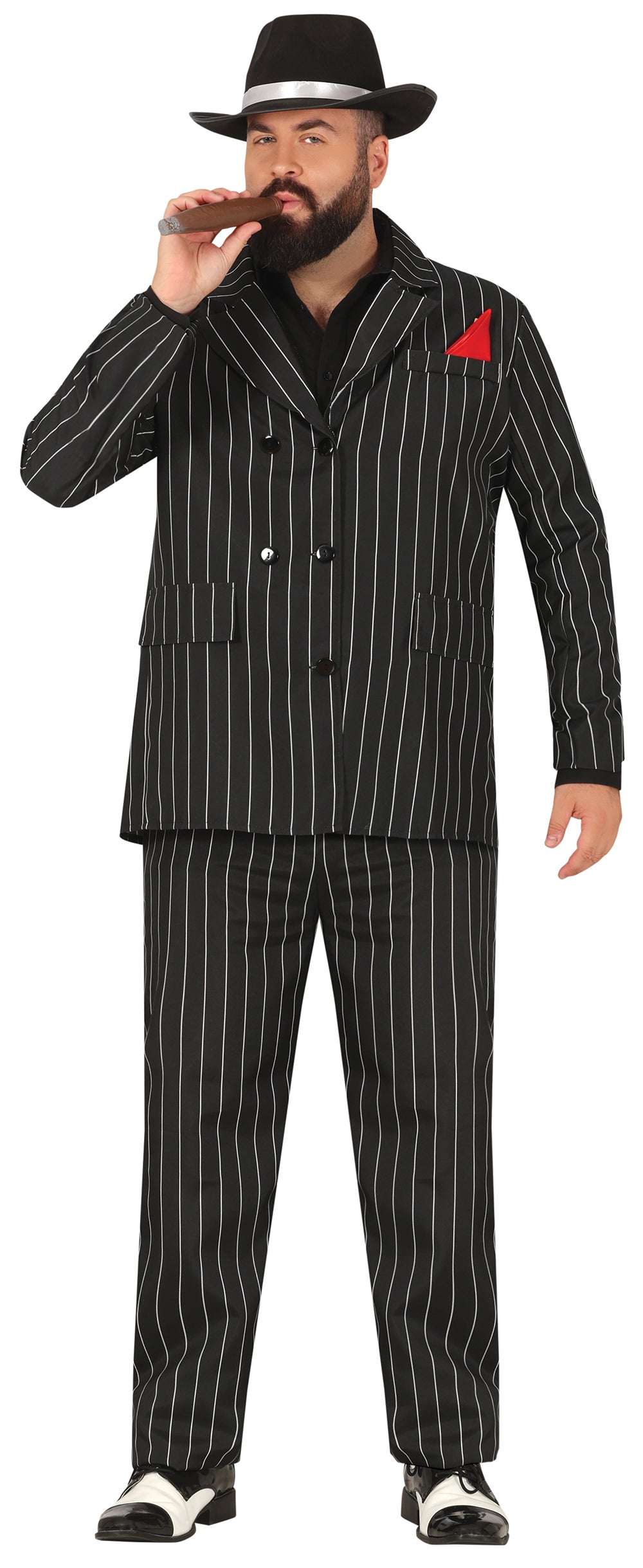 GP80231 – Gangster Kostüm 20er Jahre Retro Mafia – Größe: 54 - 56 (XL) – Farbe: Schwarz