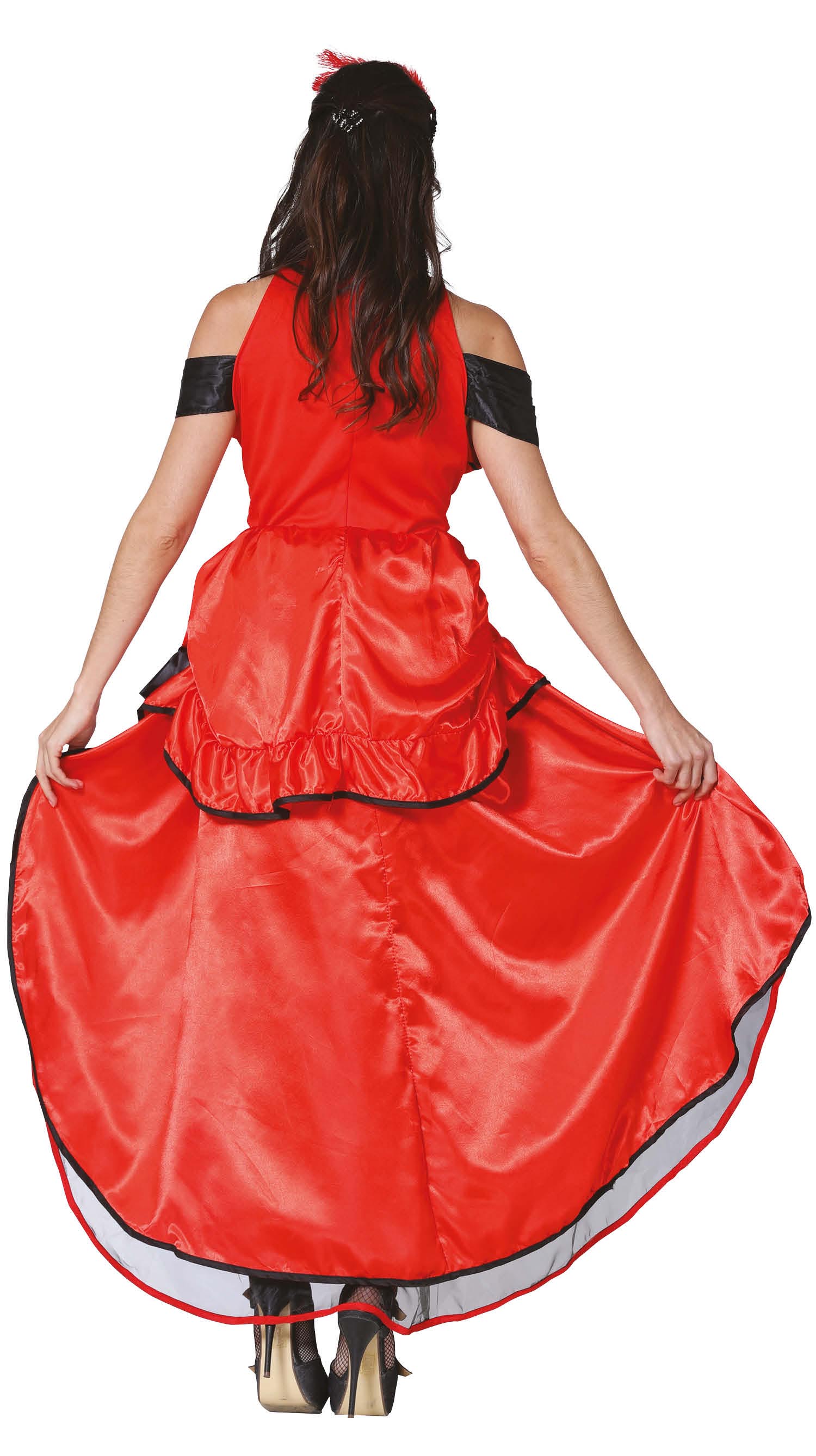 GP80374 – Cowboy Tänzerin Kleid Karneval – Größe: 44 - 46 (XL) – Farbe: Rot