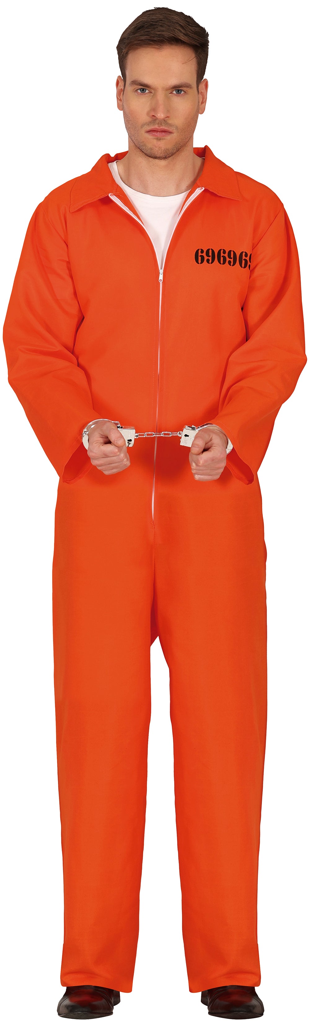 GP80435 – Dieb Halloween Kostüm Gefängnis Outfit – Größe: 46 - 48 (S) – Farbe: Orange