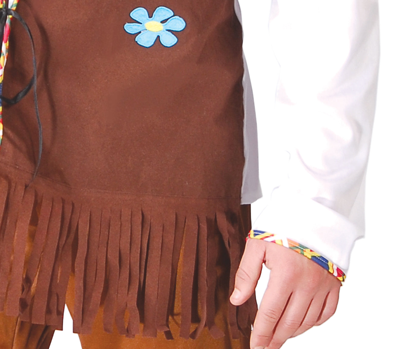 GP80522 – Hippie 70er Jahre Kostüm Bunter Flower – Größe: 46 - 48 (S) – Farbe: Braun