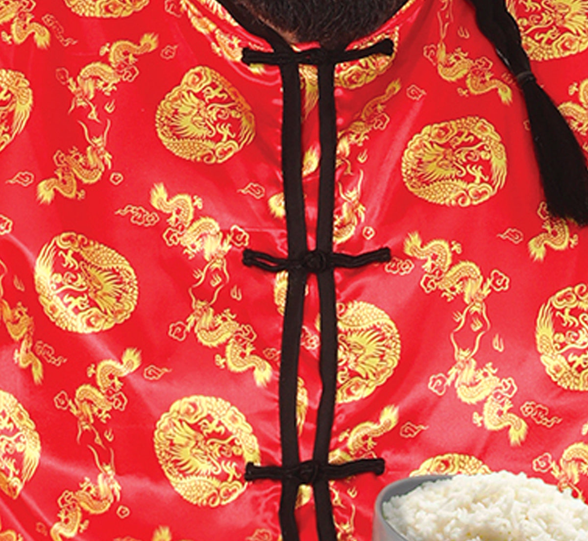 GP80666 – Asiatisches Karnevalsoutfit Drachenmuster – Größe: 54 - 56 (XL) – Farbe: Rot
