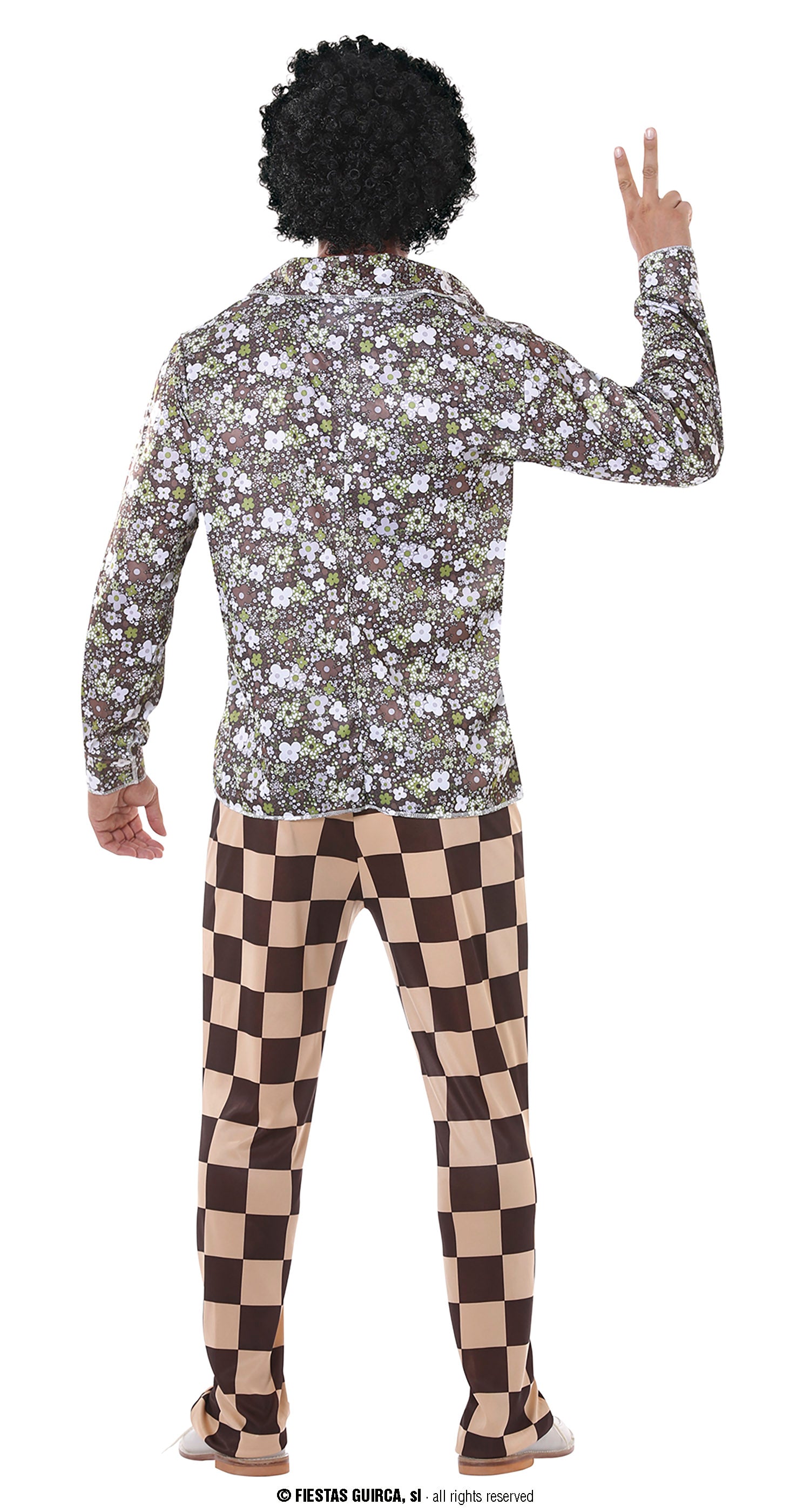 GP80763 – 70S Retro Anzug Disco Kostüm – Größe: 46 - 48 (S) – Farbe: Braun