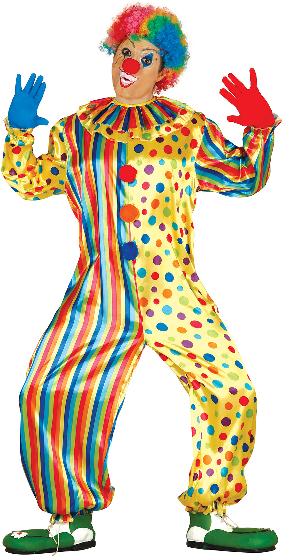 Clown Kostüm für Herren bunter Einteiler