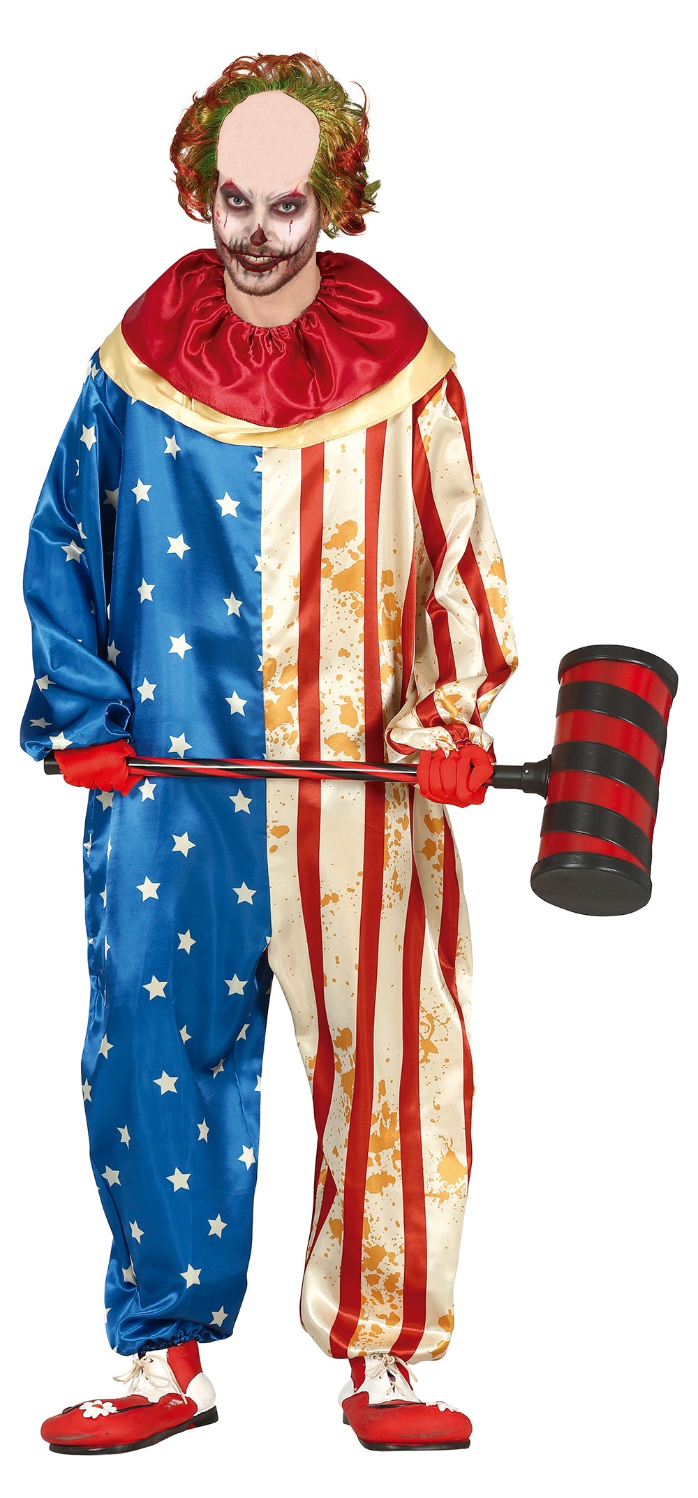 GP79486 – Clown Halloween Kostüm Patriotischer – Größe: 54 - 56 (XL) – Farbe: Rot