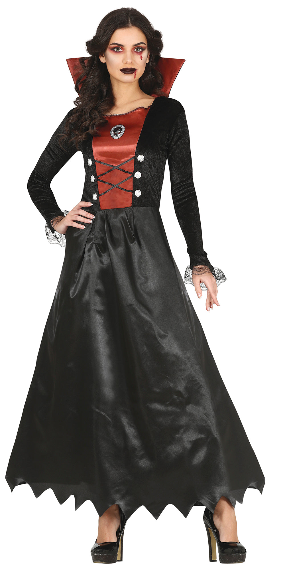 GP79589 – Vampir Halloween Kleid – Größe: 44 - 46 (XL) – Farbe: Schwarz