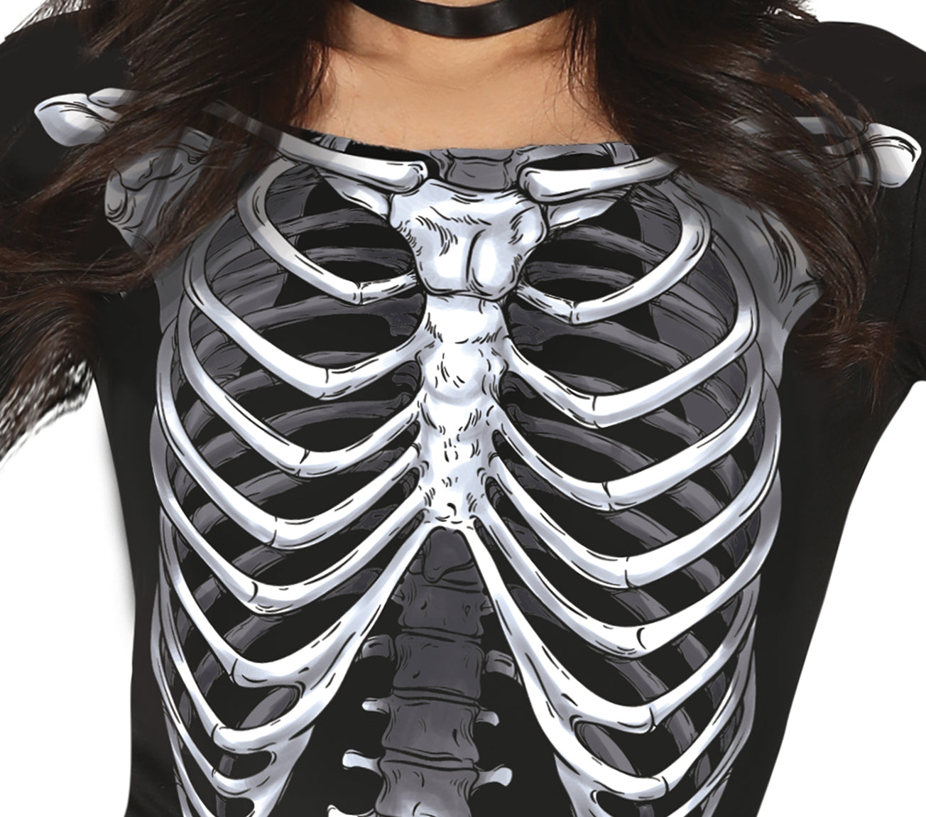 GP79592 – Skelett Halloween Tutu Kostüm – Größe: 44 - 46 (XL) – Farbe: Schwarz