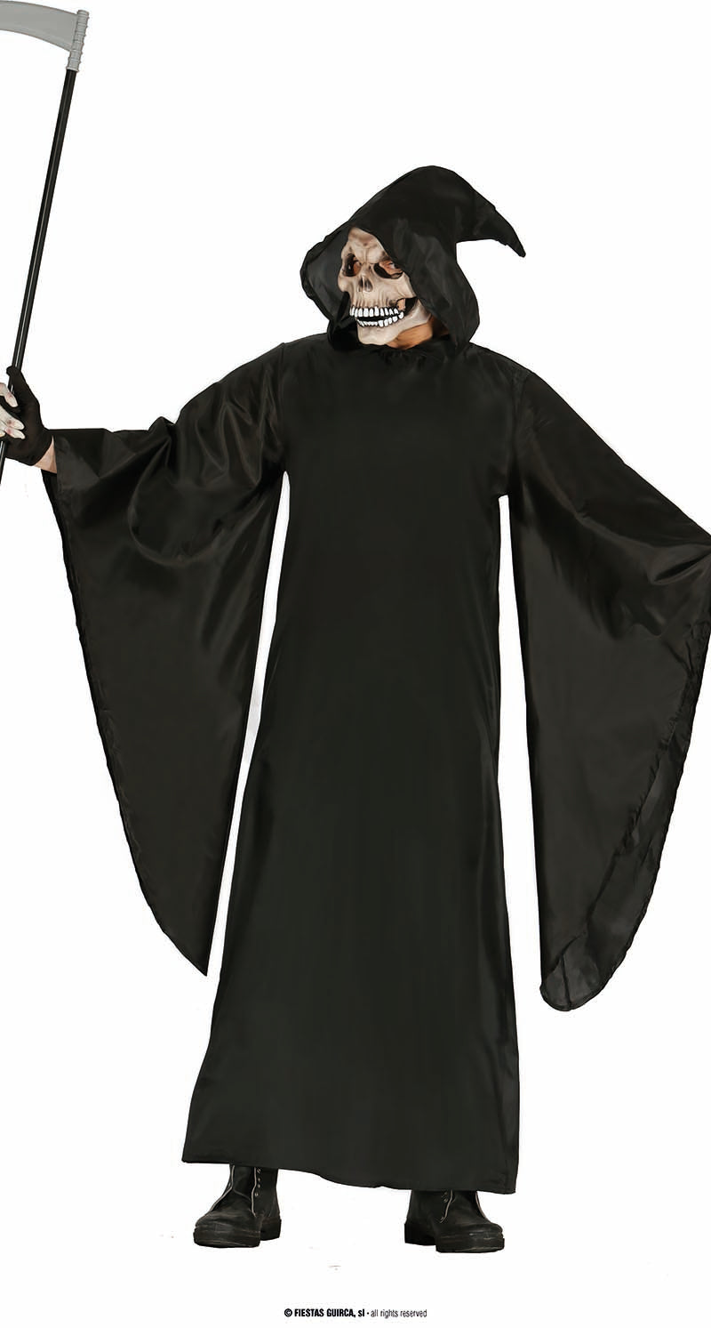 GP80148 – Sensenmann Halloween Umhang Kapuze Kostüm – Größe: 54 - 56 (XL) – Farbe: Schwarz