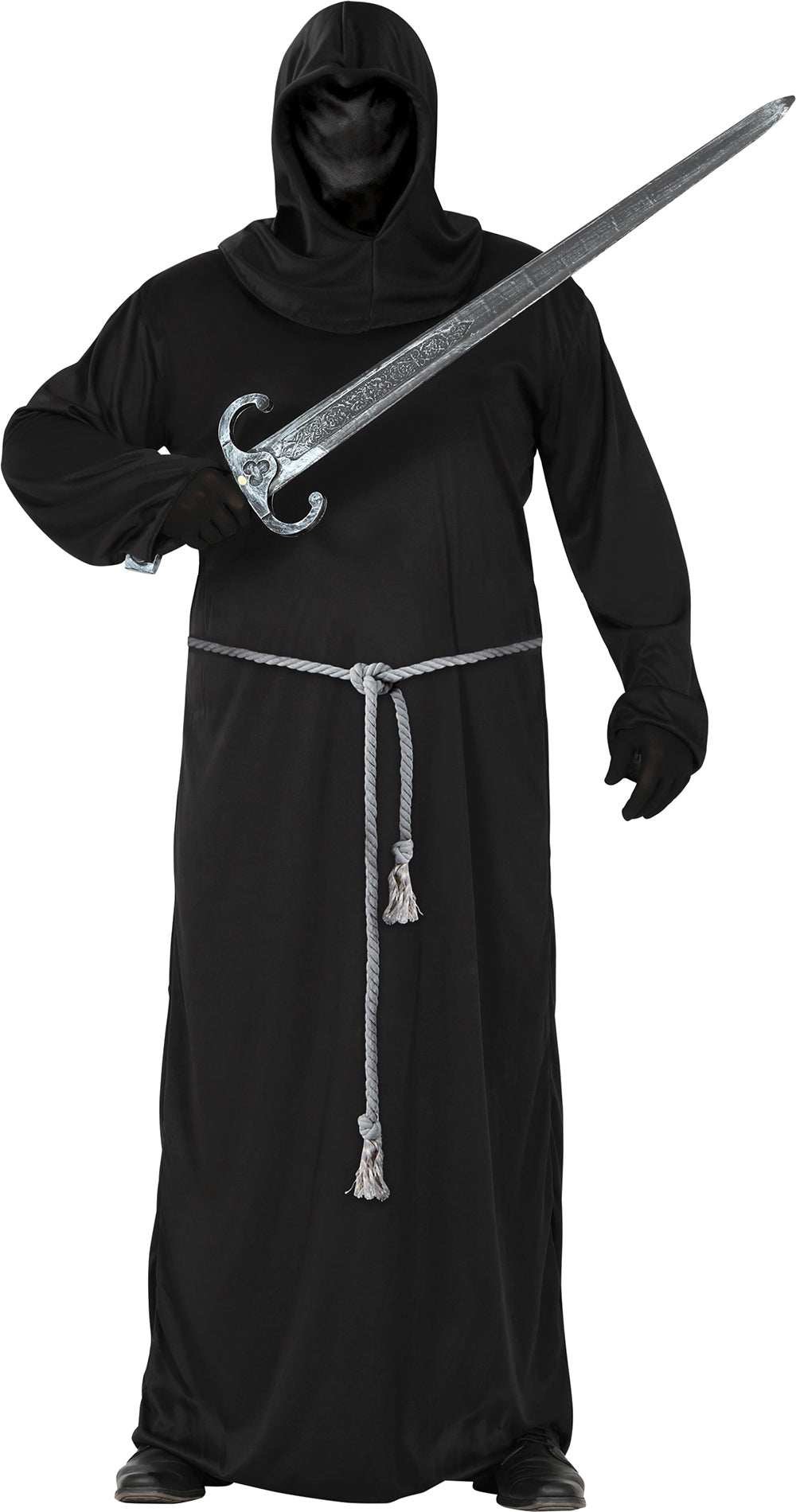 GP80479 – Mittelalter Geist Kapuze Halloween Kostüm – Größe: 54 - 56 (XL) – Farbe: Schwarz