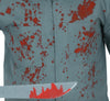 GP88336 – Halloween Psycho Maske Blutige Horror – Größe: 54 - 56 (XL) – Farbe: Grau