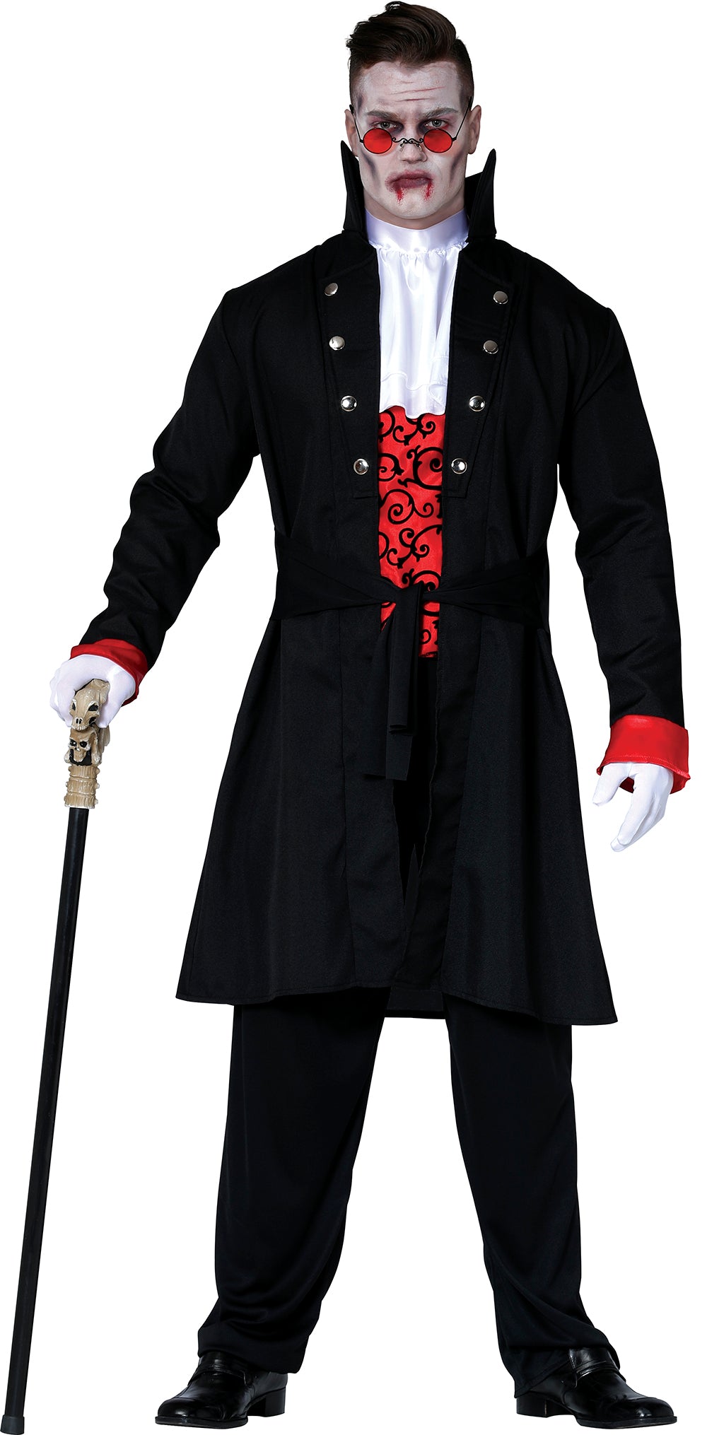 GP88359 – Vampir Graf Halloween Kostüm Mantel – Größe: 54 - 56 (XL) – Farbe: Schwarz