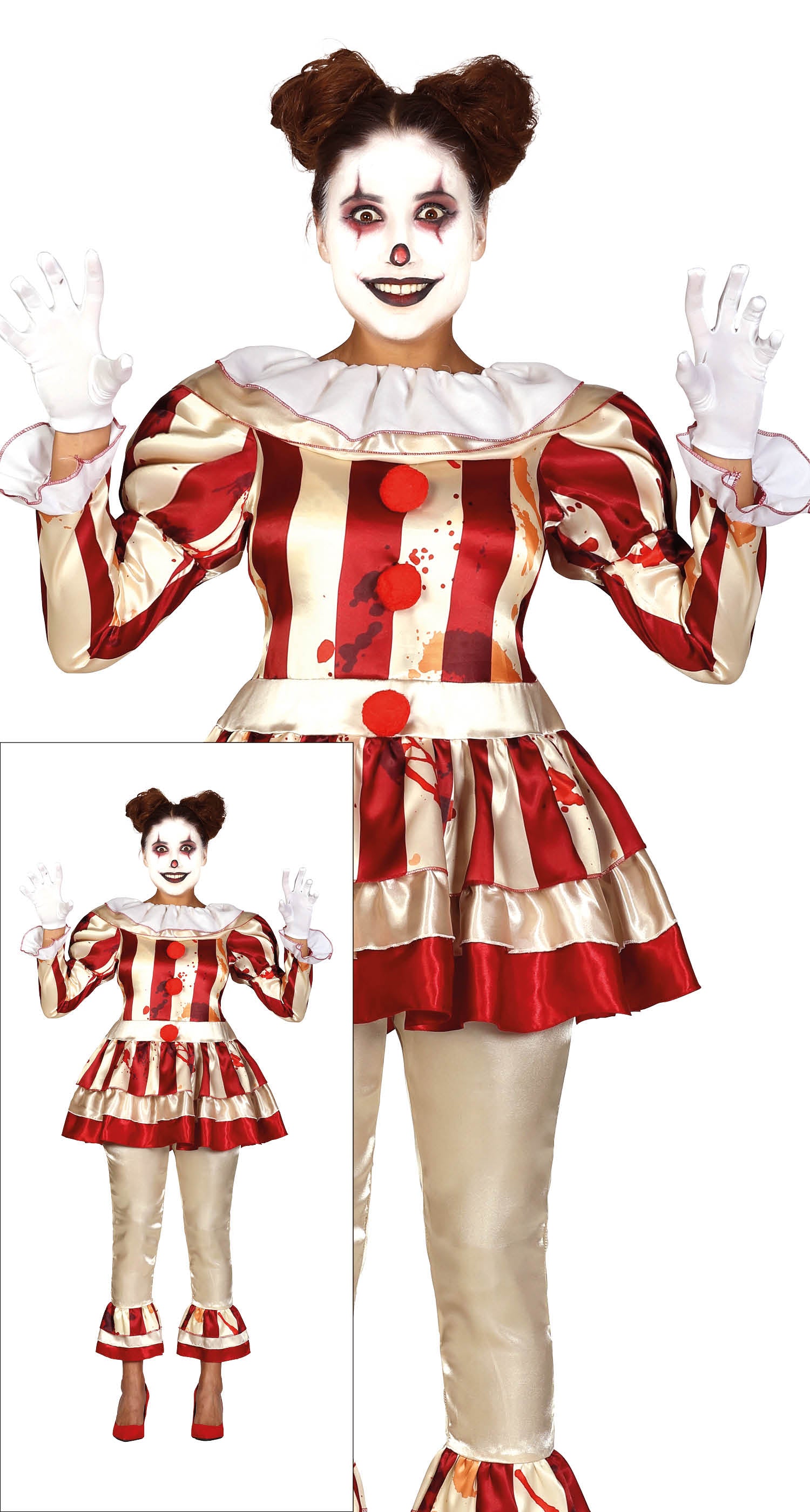 GP88774 – Clown Halloween Kostüm Für Erwachsene – Größe: 44 - 46 (XL) – Farbe: Beige