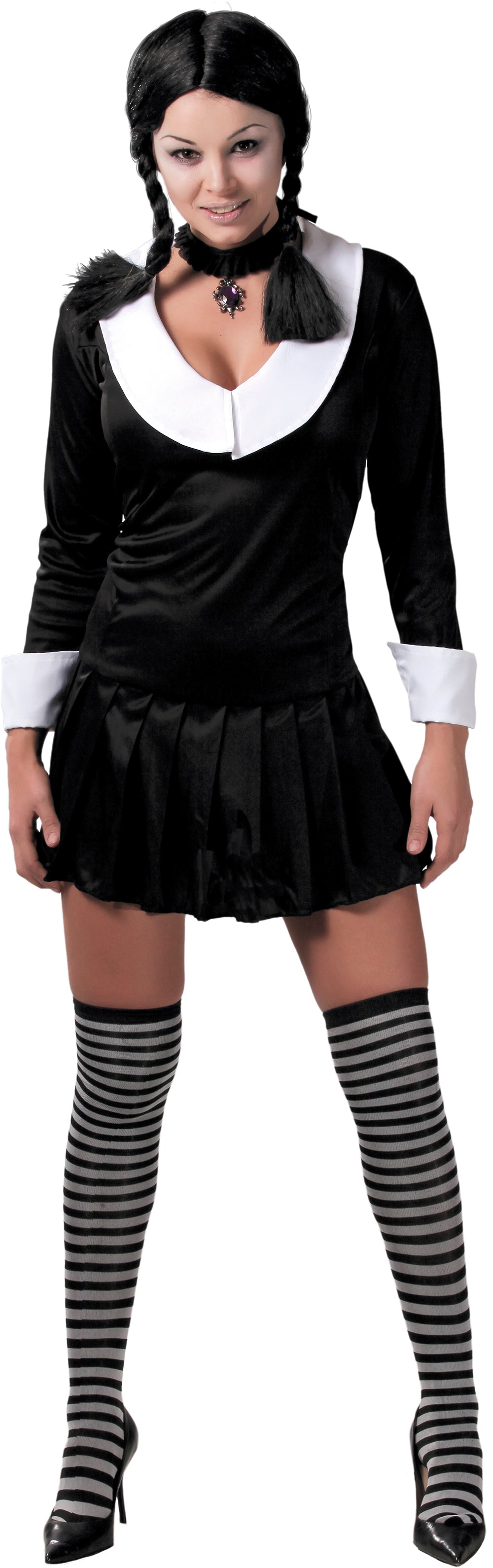 GP80571 – Film Schulmädchen Kleid Halloween Kostüm – Größe: 42 - 44 (L) – Farbe: Schwarz