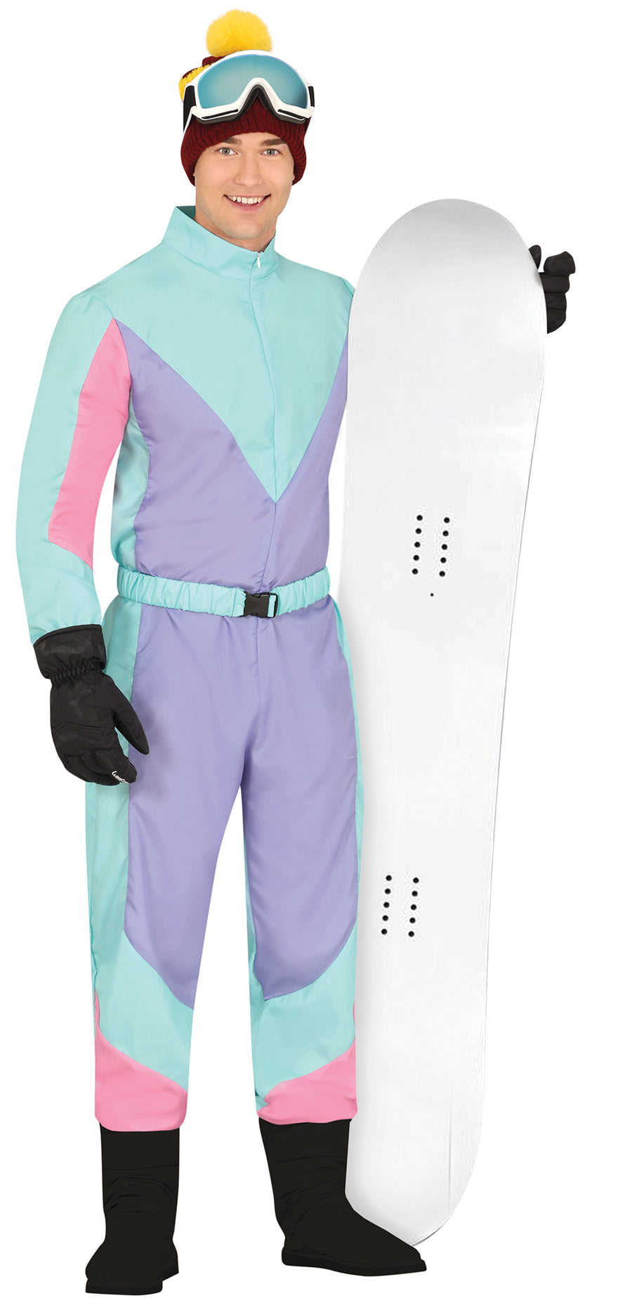 Skifahrer Kostüm für Herren 80er Jahre blau