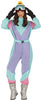 GP84178 – Retro 80's Karnevalskostüm Skianzug – Größe: 36 - 38 (S), 38 - 40 (M), 42 - 44 (L), 44 - 46 (XL) – Farbe: Blau