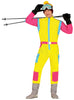 GP84182 – 80S Ski Abenteuer Neon Anzug – Größe: 46 - 48 (S), 48 - 50 (M), 52 - 54 (L), 54 - 56 (XL) – Farbe: Gelb