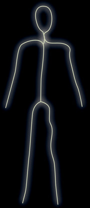 Strichmännchen Kostüm für Erwachsene mit Licht, Bild 3