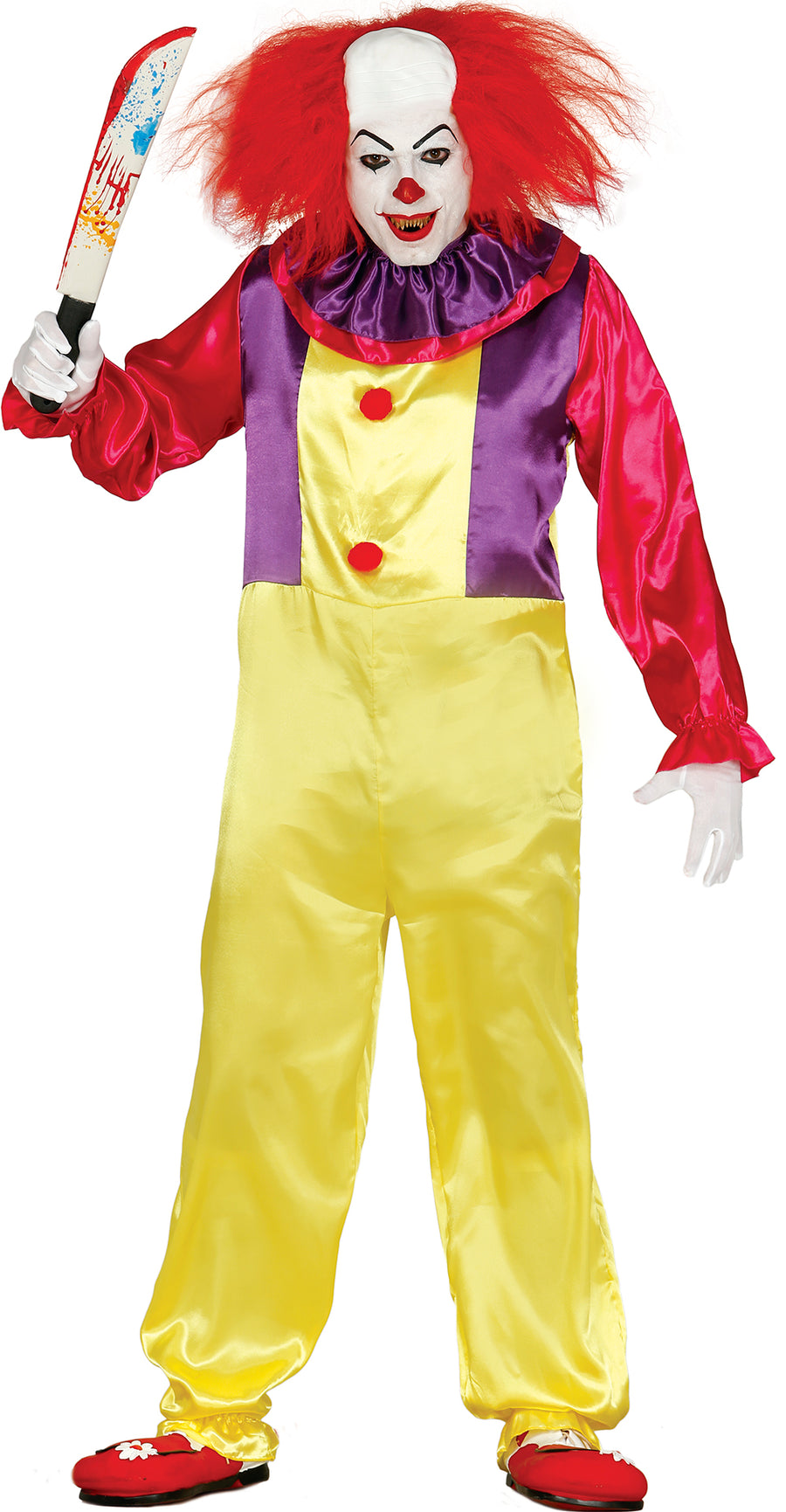 Horrorclown Kostüm für Herren mit Halskrause