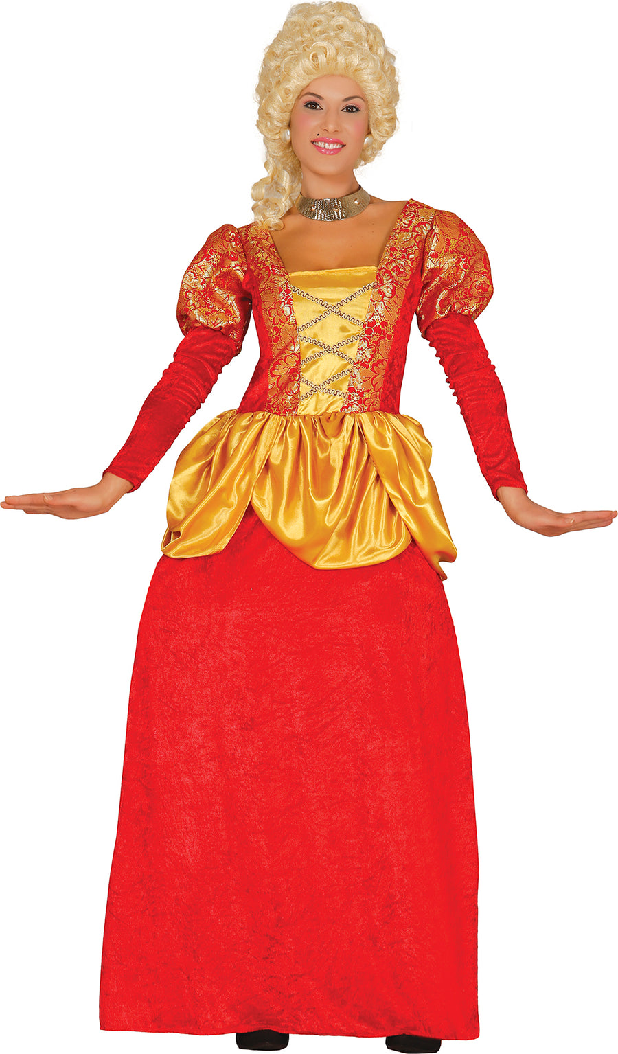 Gräfin Kostüm für Damen rot gold Barock
