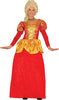 GP84331 – Marquisen Karnevalskostüm Rotes Kleid – Größe: 38 - 40 (M), 44 - 46 (XL) – Farbe: Gold